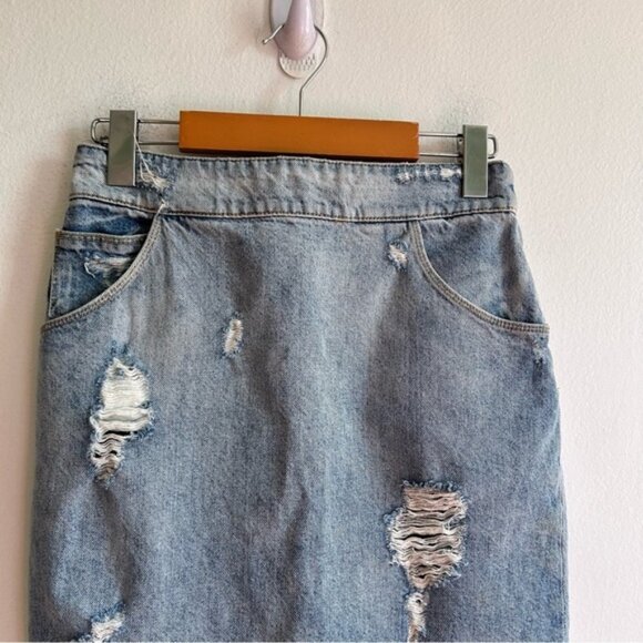 IRO Sz XS Denim Distressed Jean Skirt - Picture 3 of 12
